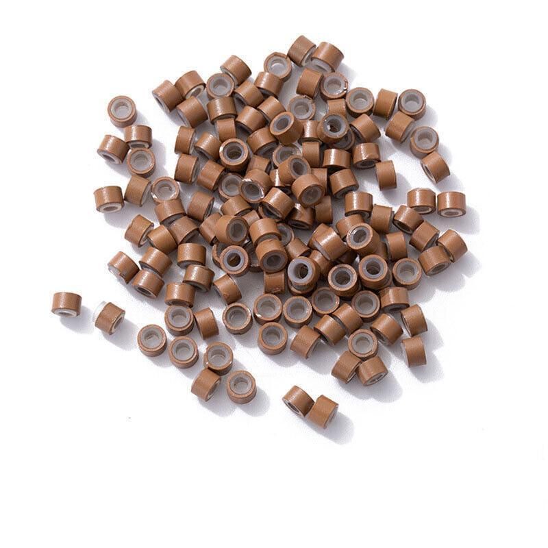 Hair Extension Micro Rings Beads 200 Silicone Lined Microbeads 5Mm X 3Mm Links