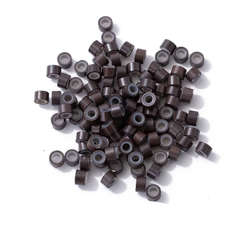 Hair Extension Micro Rings Beads 200 Silicone Lined Microbeads 5Mm X 3Mm Links