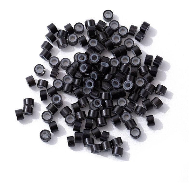 Hair Extension Micro Rings Beads 200 Silicone Lined Microbeads 5Mm X 3Mm Links