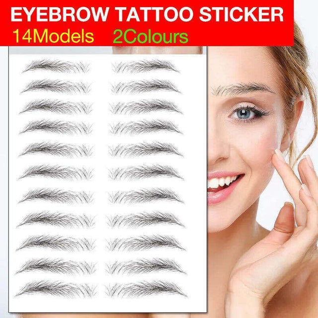 3D Waterproof Eyebrow Tattoo Sticker Hair-Like Natural Brows for Sparse Eyebrows - E12