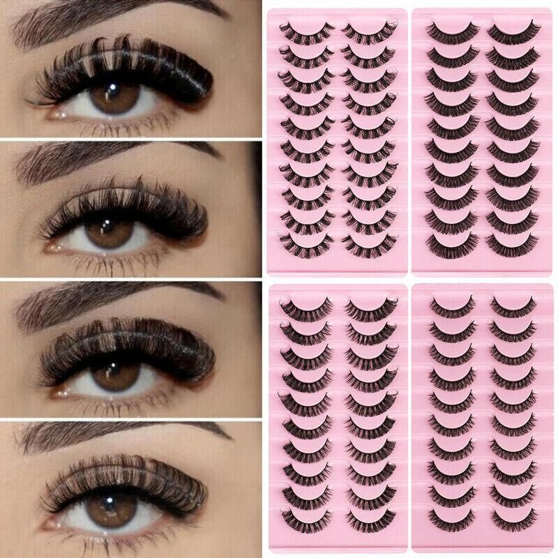 10 Pairs Russian D-Curl Mink False Eyelashes - Full & Curled - DH06-01