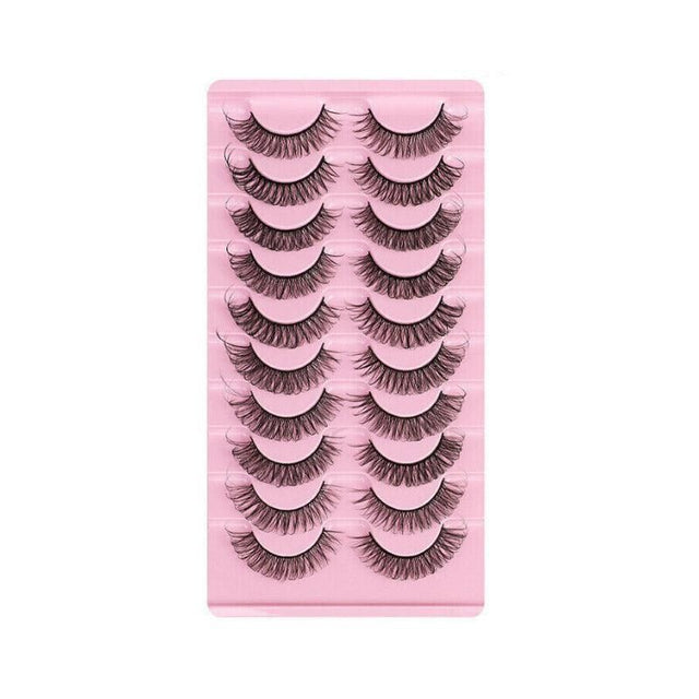 10 Pairs Russian D-Curl Mink False Eyelashes - Full & Curled - DH06-05