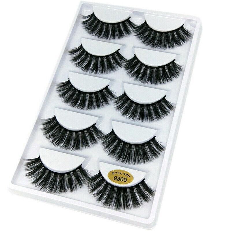 5 Pairs 3D Natural Thick False Fake Eyelashes Eye Lashes Mink Makeup Extension - G805