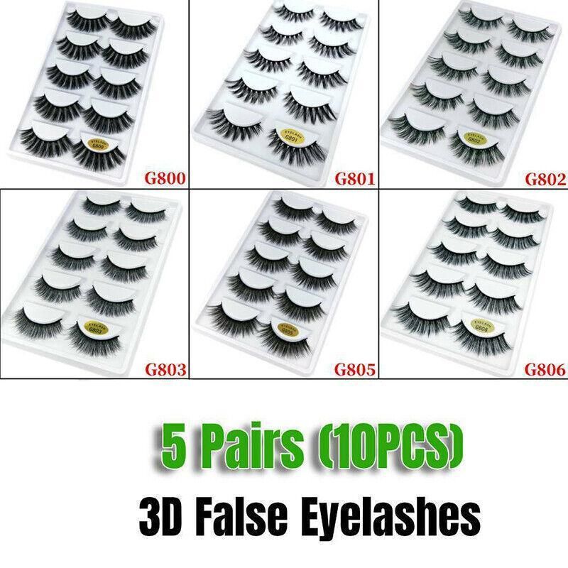 5 Pairs 3D Natural Thick False Fake Eyelashes Eye Lashes Mink Makeup Extension - G805