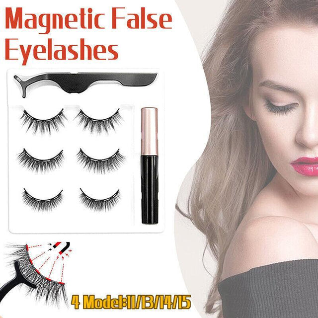 Magnetic False Eyelashes Natural Extension Liquid Eyeliner Tweezer - Model 15