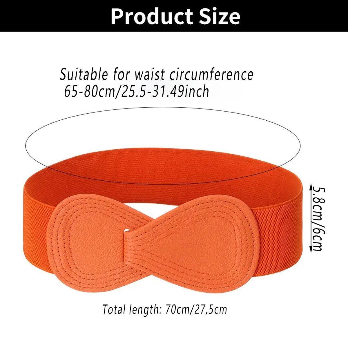 Fashion Belt Red Elastic Waist Cover Wide Belt Women Black Elastic Bow Decoration - Black