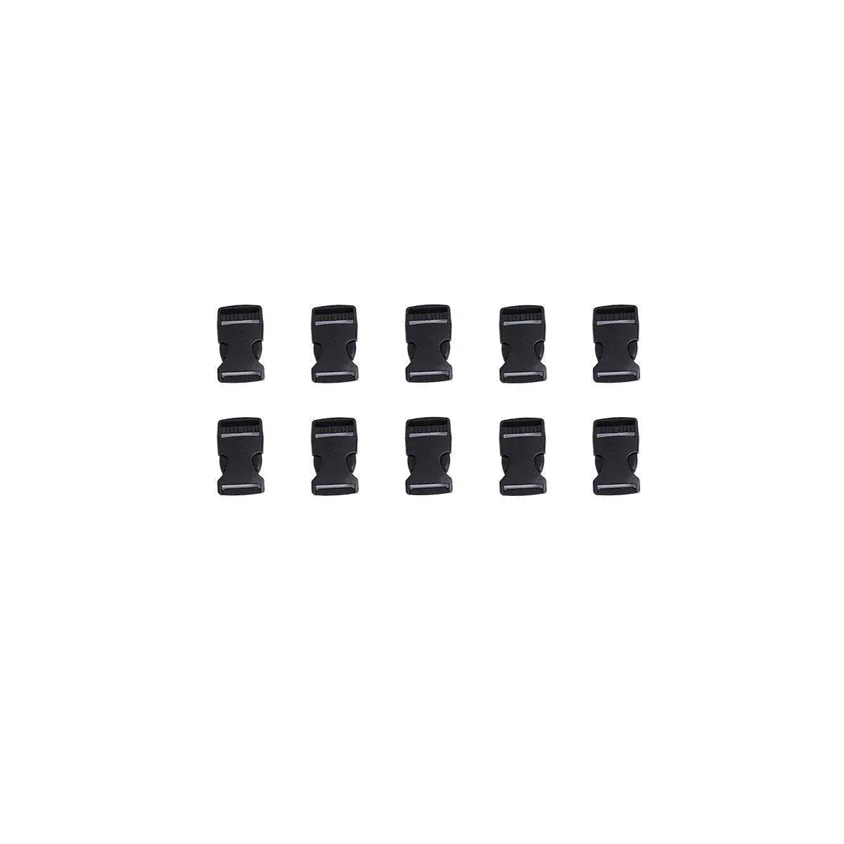 10pcs Black Plastic Buckle Clips for School Bag Backpack Strap Multifunctional - 25mm