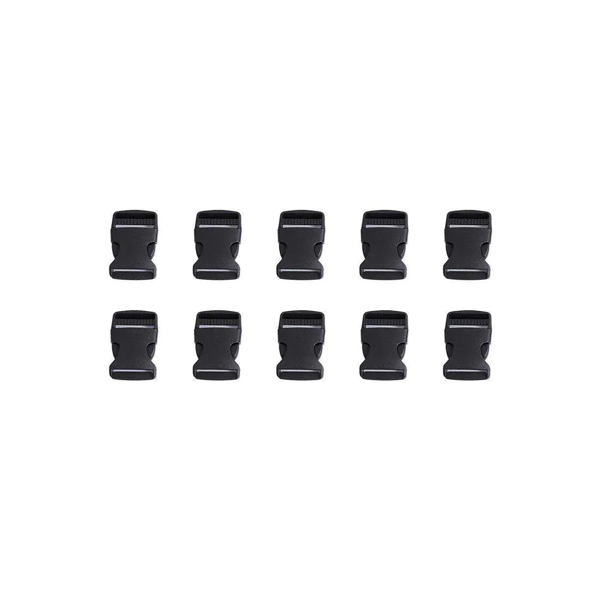 10pcs Black Plastic Buckle Clips for School Bag Backpack Strap Multifunctional - 38mm