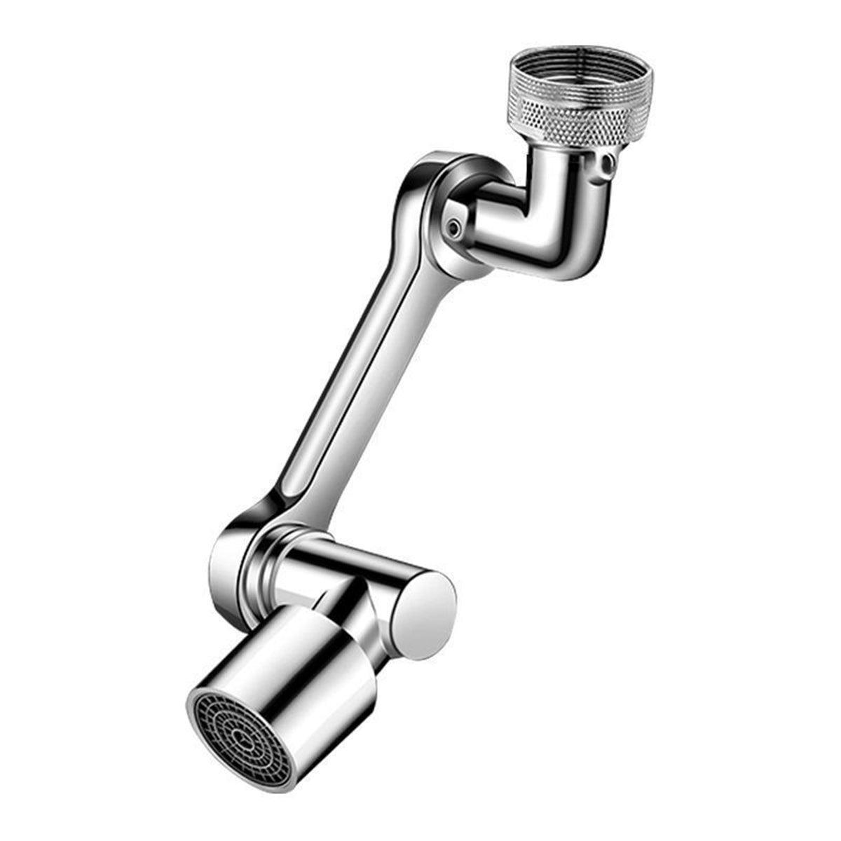 Multifunction Mechanical Arm Faucet Extender Rotatable Sink Tap Adapter Joint - Silver