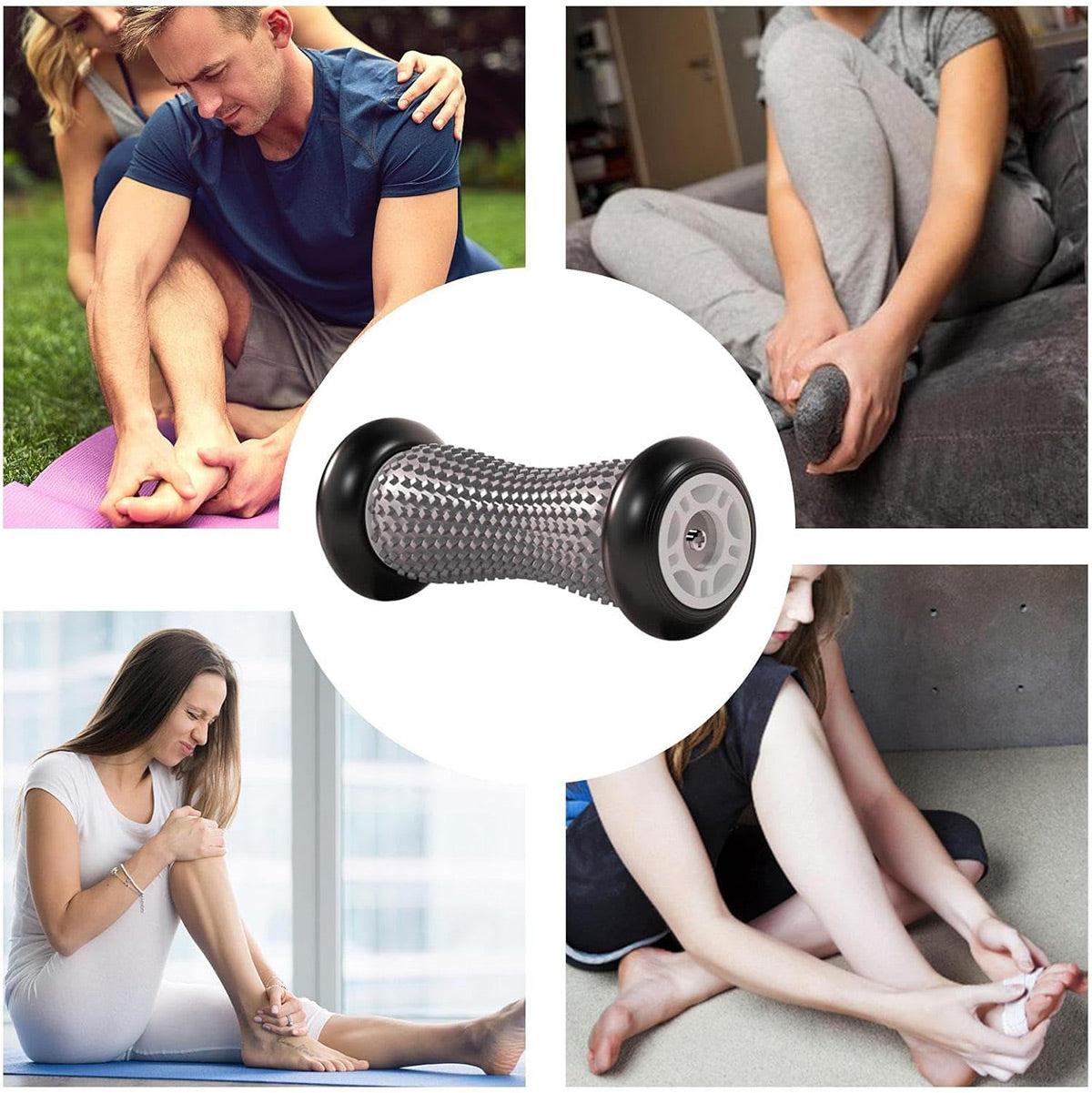 Foot Massage Roller Muscle Relaxation Arch Care Yoga Fitness Tool - Black