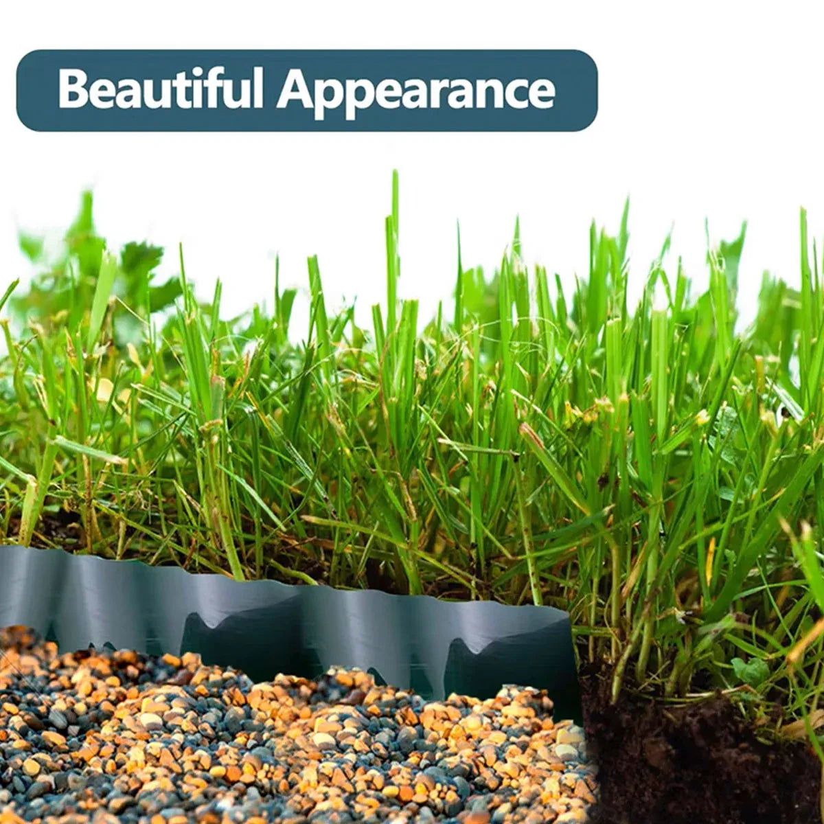 Green Garden Landscape Edging Border Flexible Lawn Fence Roll Outdoor Decor - 20cm
