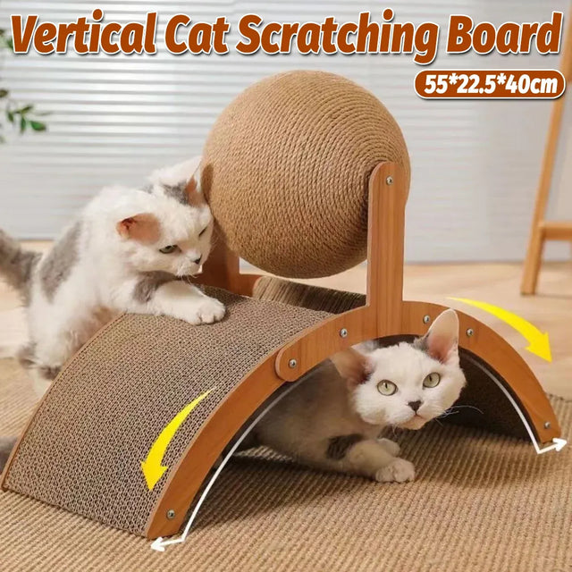 Ferris Wheel Cat Toy Standing Cat Grab Ball Scratch Board Kitten Interactive