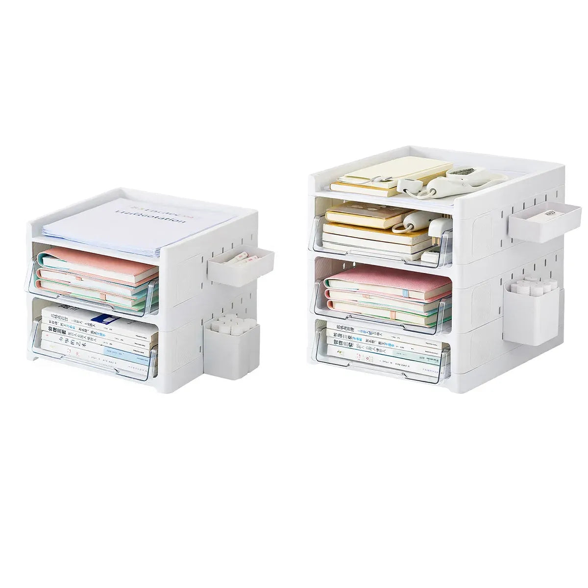 Desktop Pegboard Drawer Storage Shelf Multi Layer Home Office Desk Organiser - 3-Layer
