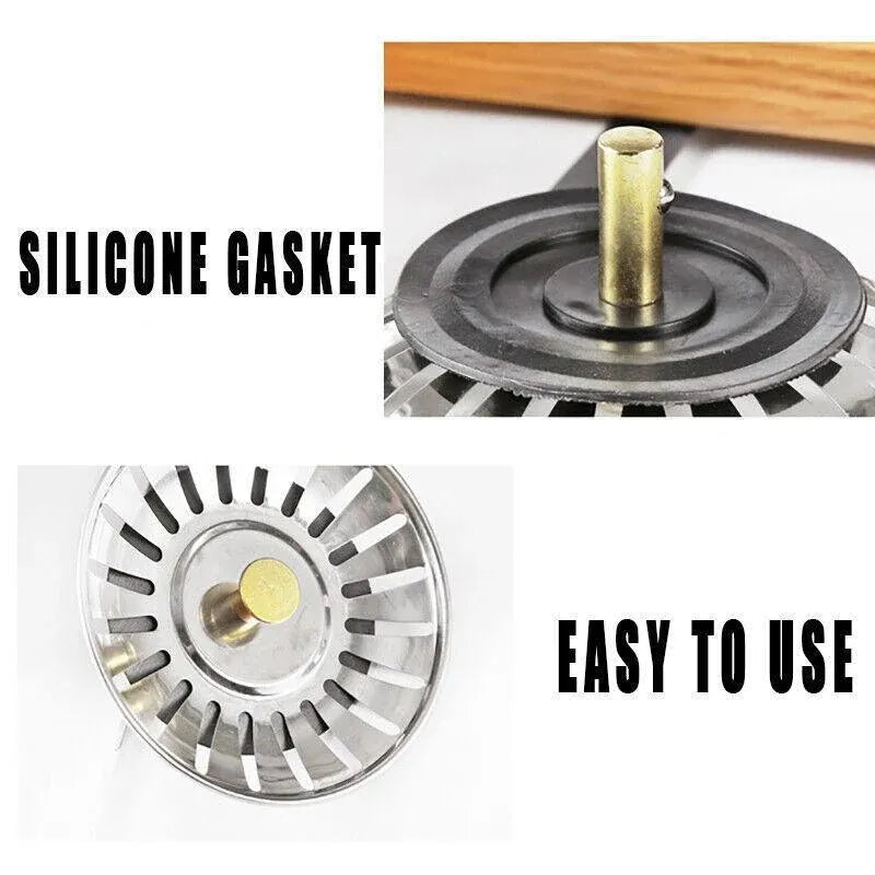 1/2/4X Stainless Steel Kitchen Sink Strainer Drain Stopper - 4PCS