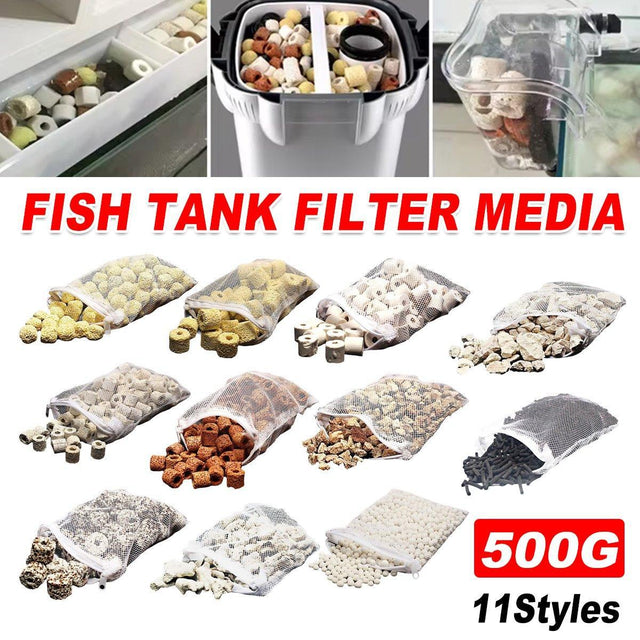500g Fish Tank Water Filter Media Aquarium Filtration Material Pad - Bio-Beads