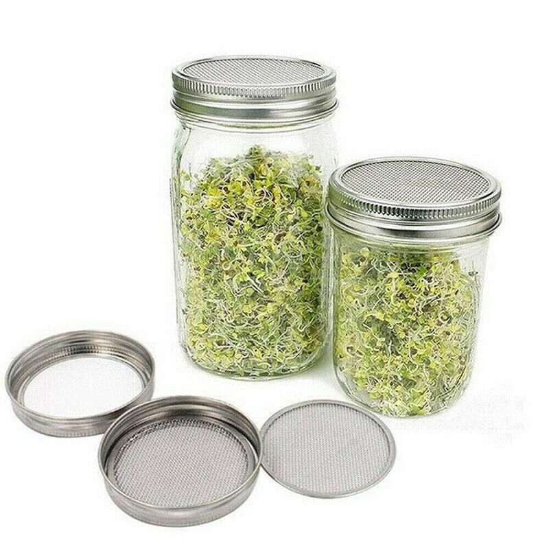 Metal Mesh Screen Sprouting Strainer Lid Filter Cover For Wide Mouth Mason Jar