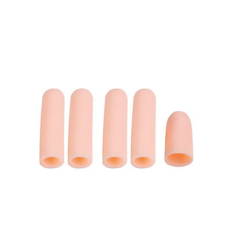 5Pcs Silicone Finger Protector Finger Caps Tube Anti-Slip Finger Cover Au Stock