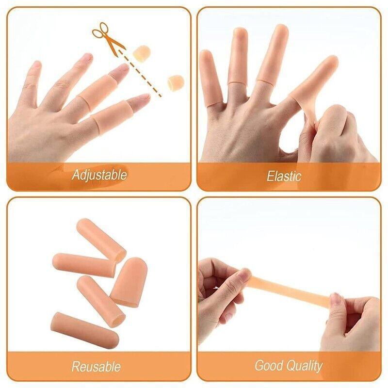 5Pcs Silicone Finger Protector Finger Caps Tube Anti-Slip Finger Cover Au Stock