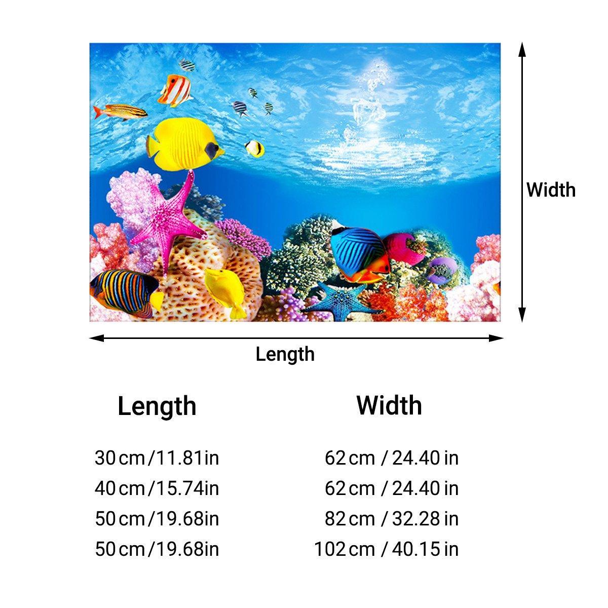 Aquarium Background Fish Tank Wallpaper Double Sided Decoration Sticker Paper - J-30cmx62cm