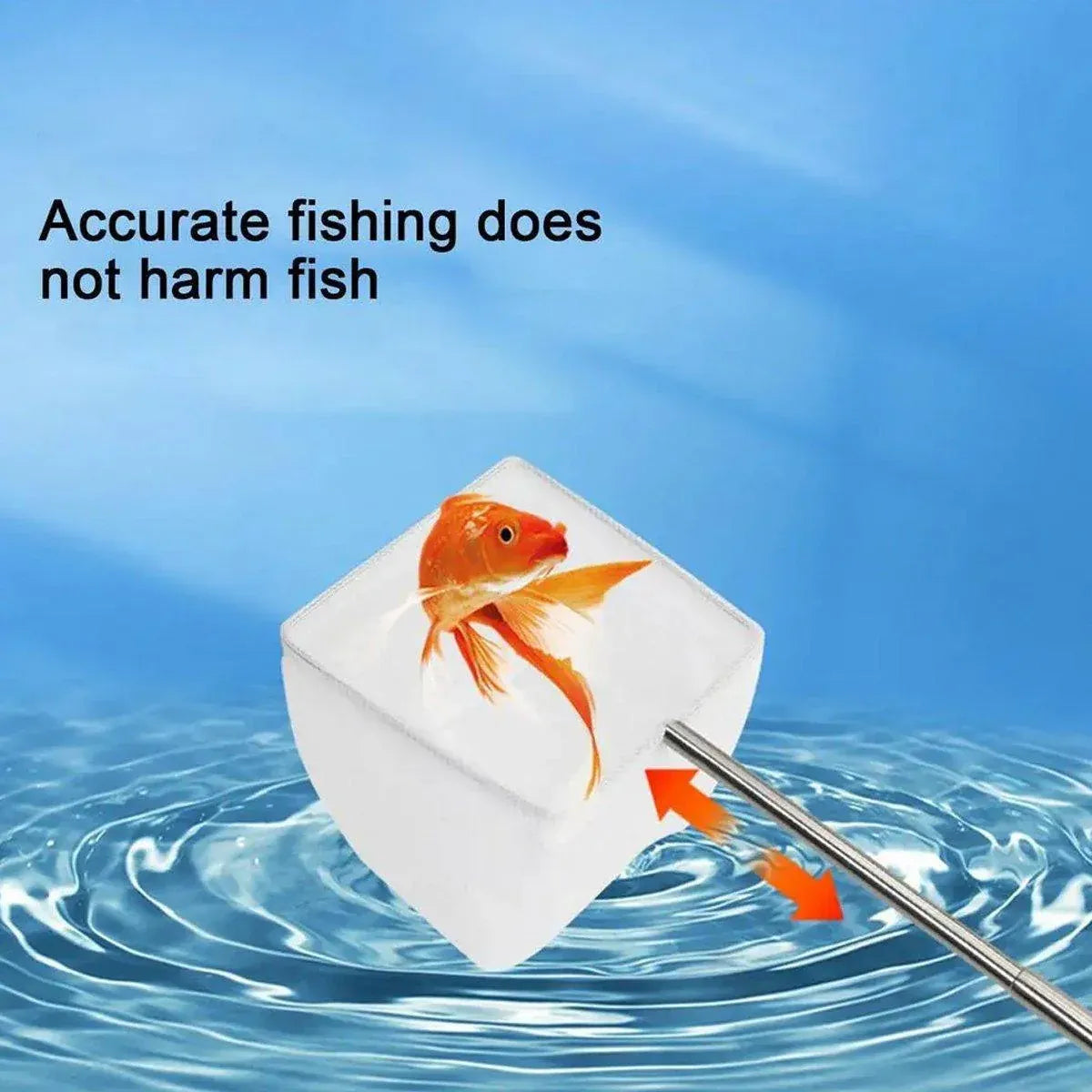 Retractable Fish Net for Fish Tank Pocket Fishing Net with Handle Aquarium Tools - Square-S