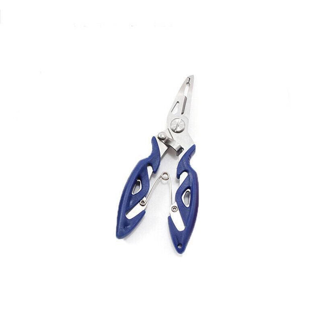 Multi Function Fishing Pliers Line Cutter Split Ring Tool with Grip Scissors Design - Blue