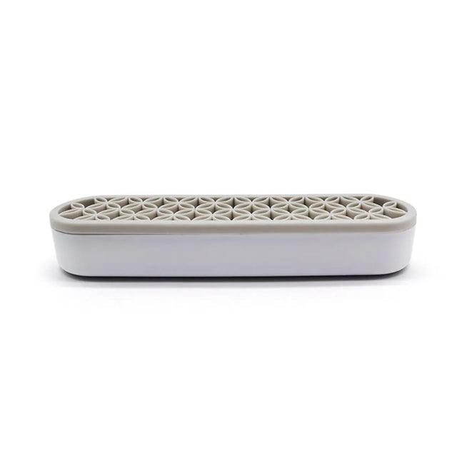 Silicone Makeup Organizer Cosmetic Storage Box Lipstick Brush Holder Desktop Box - Light Grey