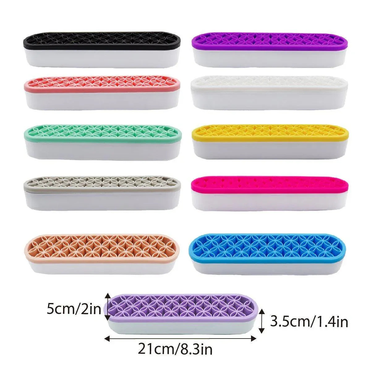 Silicone Makeup Organizer Cosmetic Storage Box Lipstick Brush Holder Desktop Box - Light Grey