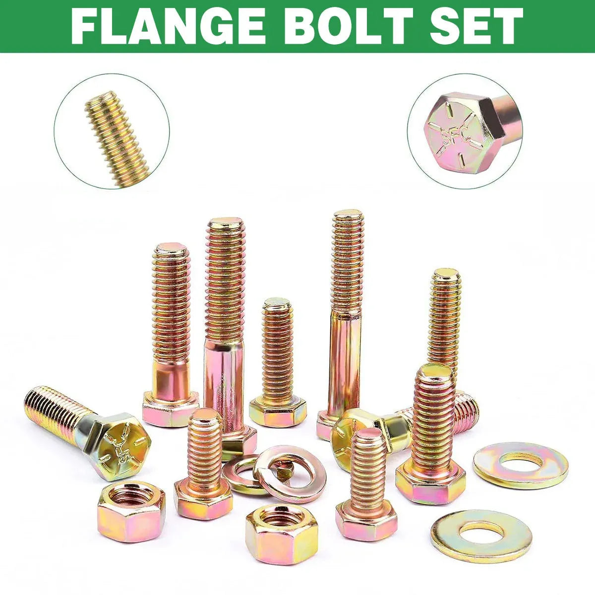 521pcs 8.8 Grade Zinc Plated Flange Bolt Nut Washer Assortment Kit M6 M8 M10