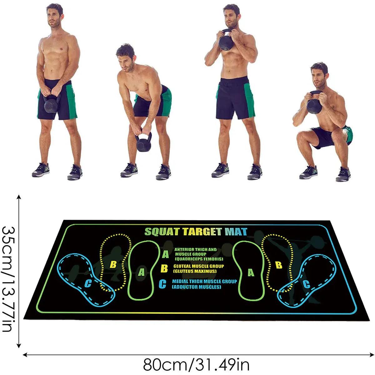 Squat Mat Fitness Mat Non Slip Mat Thick Floor Mat Home Gym Exercise Workout