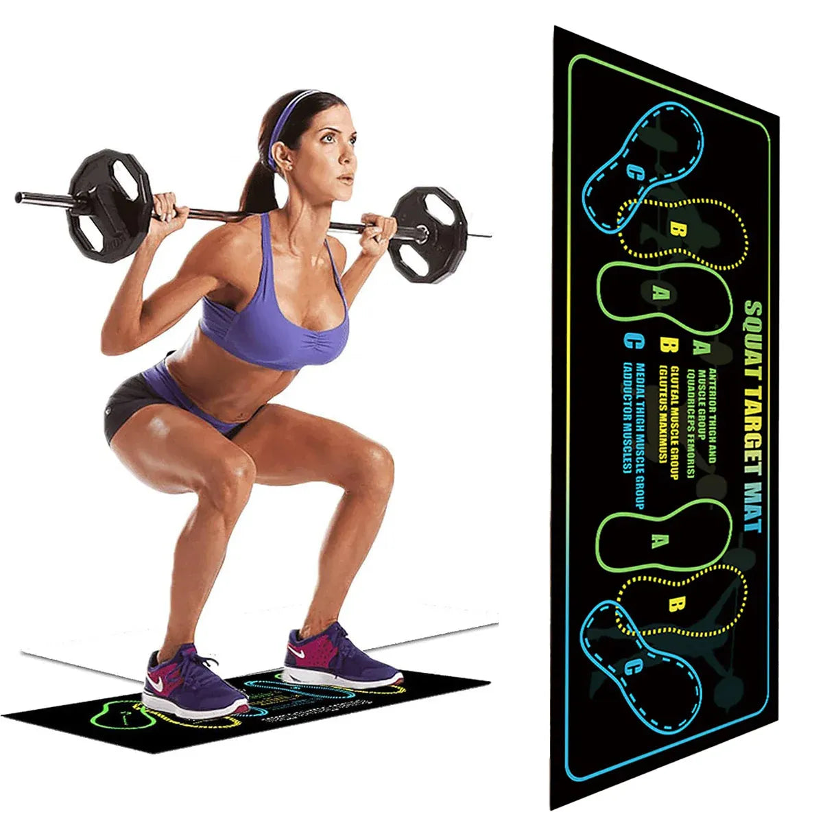 Squat Mat Fitness Mat Non Slip Mat Thick Floor Mat Home Gym Exercise Workout
