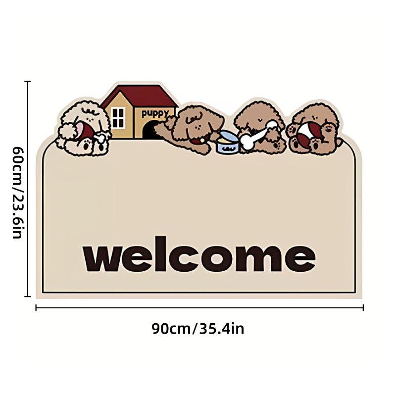 Cartoon Non Slip Household Silk Circle Floor Mat Durable Entryway Rug Can Be Cut - Panda