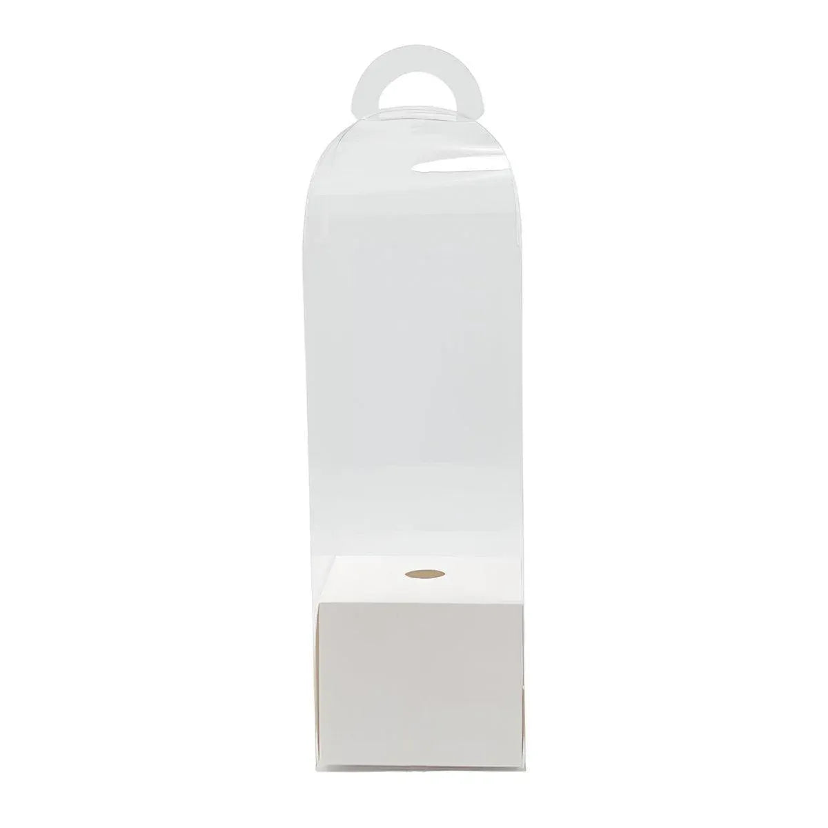 10pcs Bouquet Packaging Transparent PVC Flower Box Portable Floral Gift Boxes - White