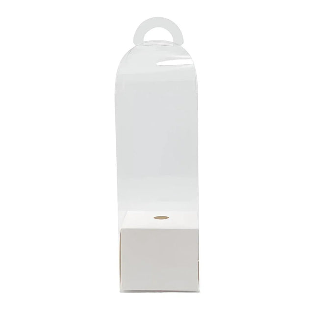 10pcs Bouquet Packaging Transparent PVC Flower Box Portable Floral Gift Boxes - White