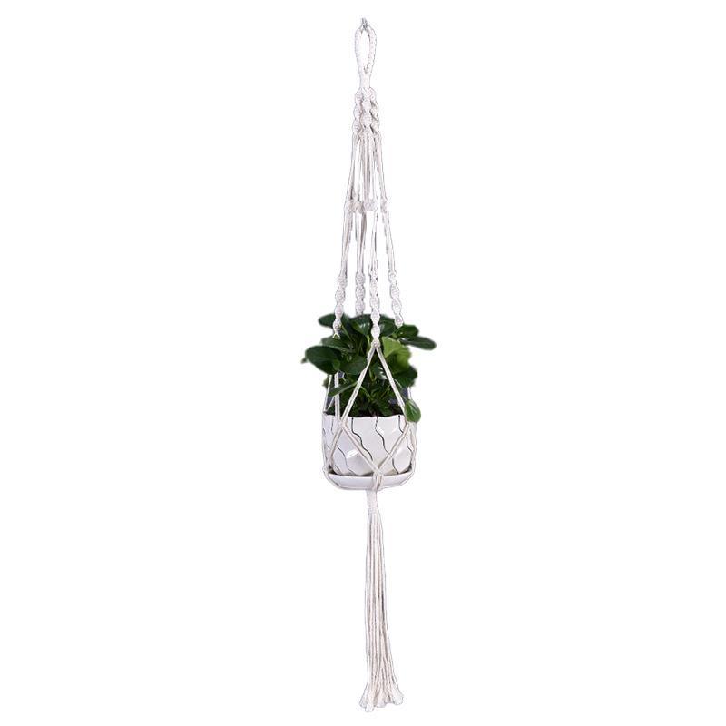 Macrame Plant Flower Pot Holder Hanger Hanging Planter Basket Hemp Rope Braided - #01
