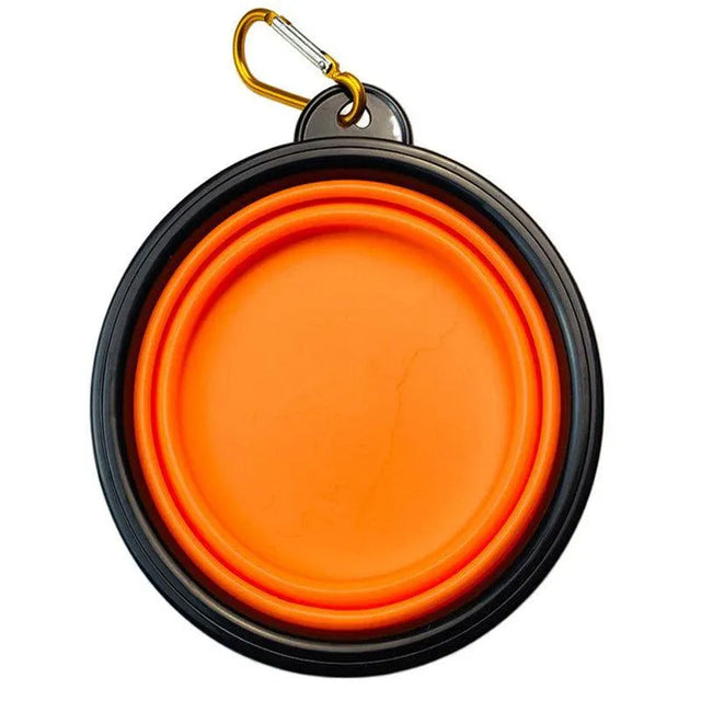 Collapsible Silicone Pet Bowl for Cat Dog Portable Food and Water Feeder - Orange