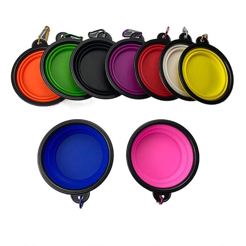 Collapsible Silicone Pet Bowl for Cat Dog Portable Food and Water Feeder - Red