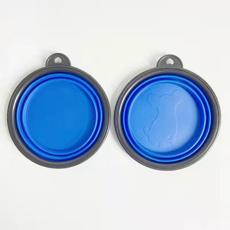 Collapsible Silicone Pet Bowl for Cat Dog Portable Food and Water Feeder - Red