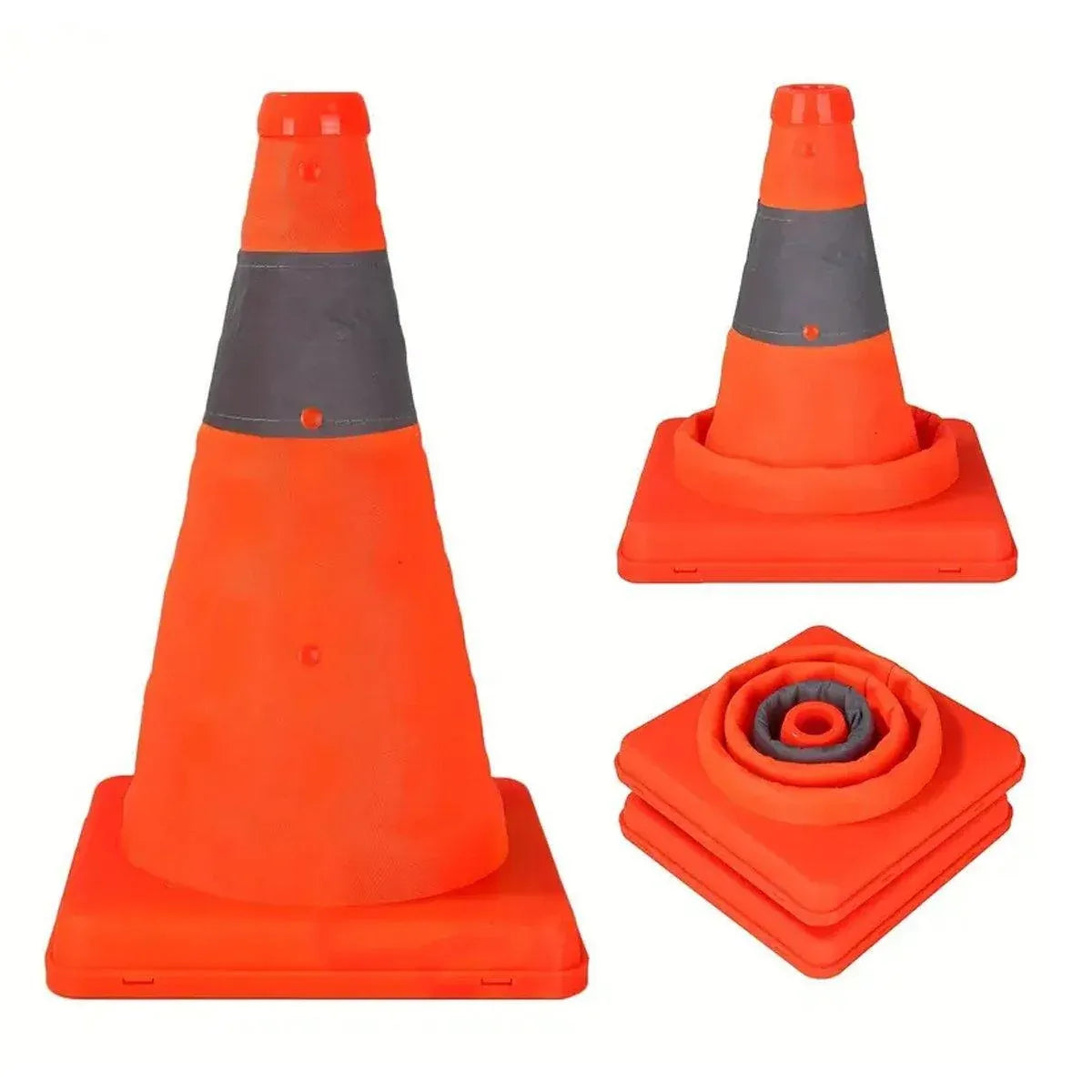 Folding Road Warning Reflective Barrier Cone Emergency Traffic Expansion Safety - 40cm