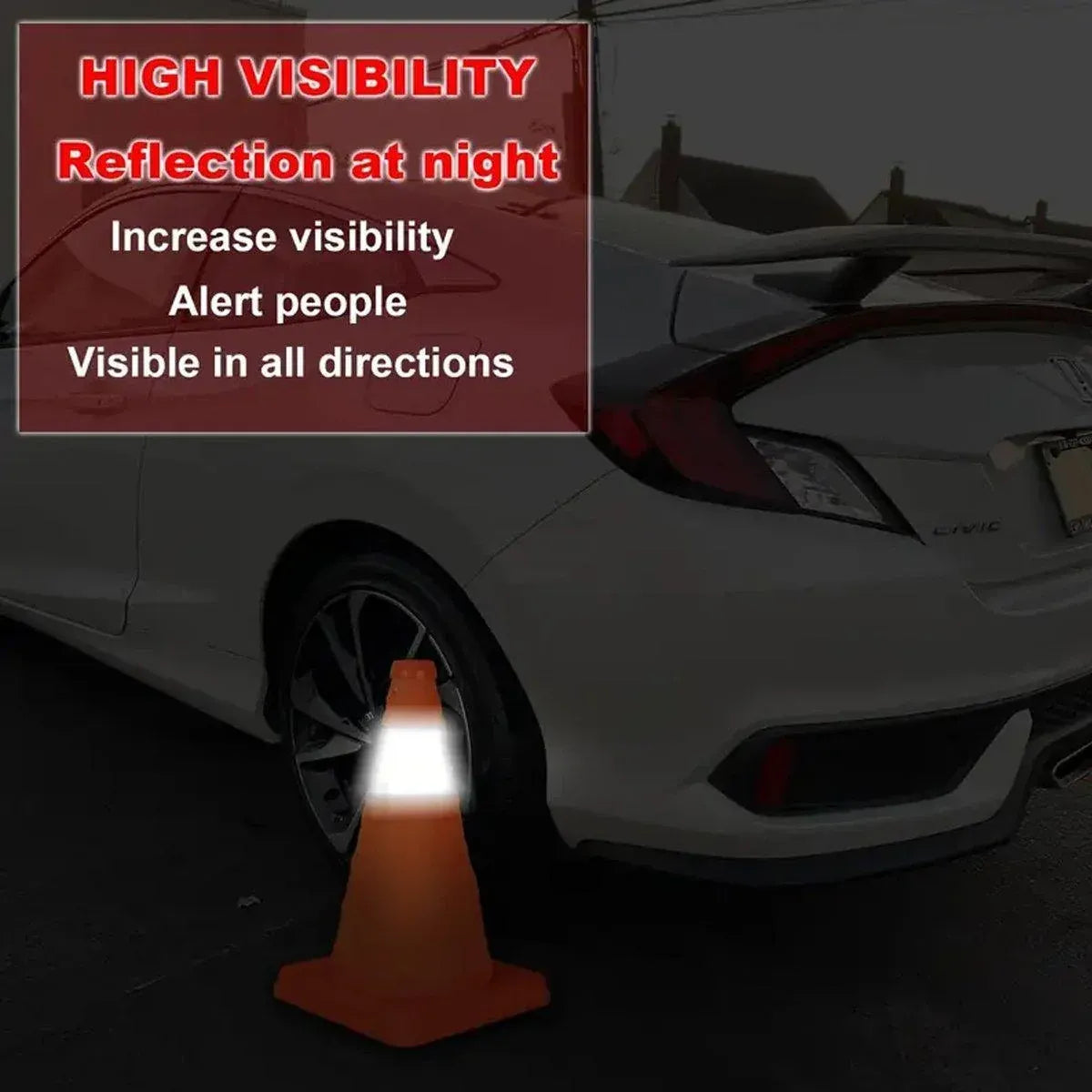 Folding Road Warning Reflective Barrier Cone Emergency Traffic Expansion Safety - 40cm