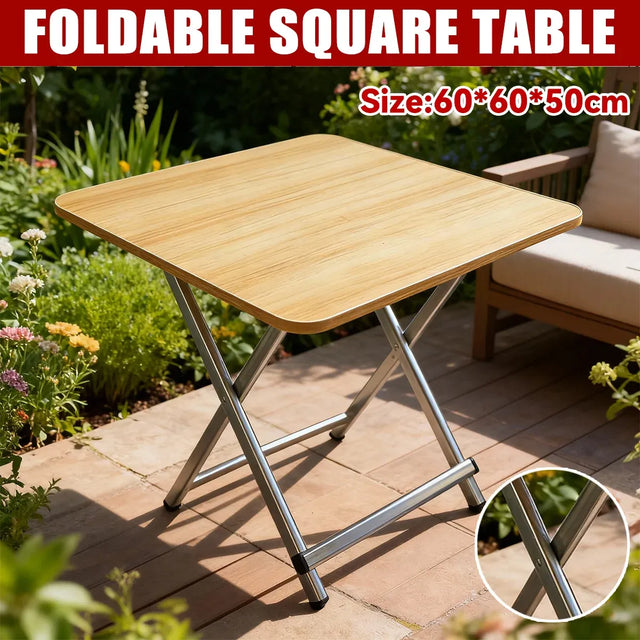 60cm Wooden Folding Table Tray Dinner Home Coffee Snack Outdoor Desk Portable
