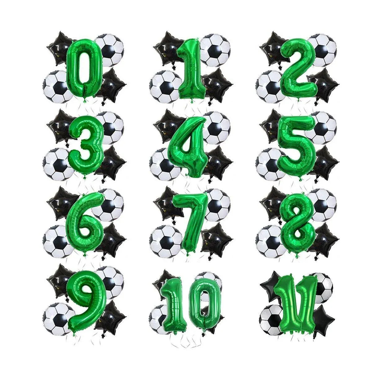 32 Inch Green Soccer Balloons 5 Pieces Set World Cup Birthday Party Decoration - 0