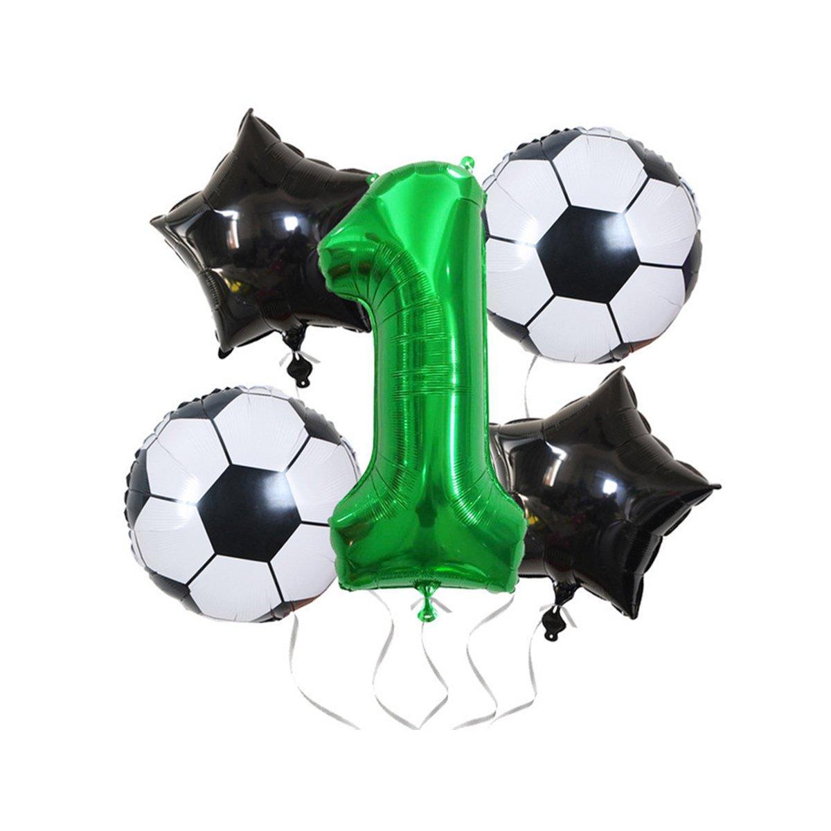 32 Inch Green Soccer Balloons 5 Pieces Set World Cup Birthday Party Decoration - 1