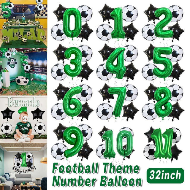 32 Inch Green Soccer Balloons 5 Pieces Set World Cup Birthday Party Decoration - 6