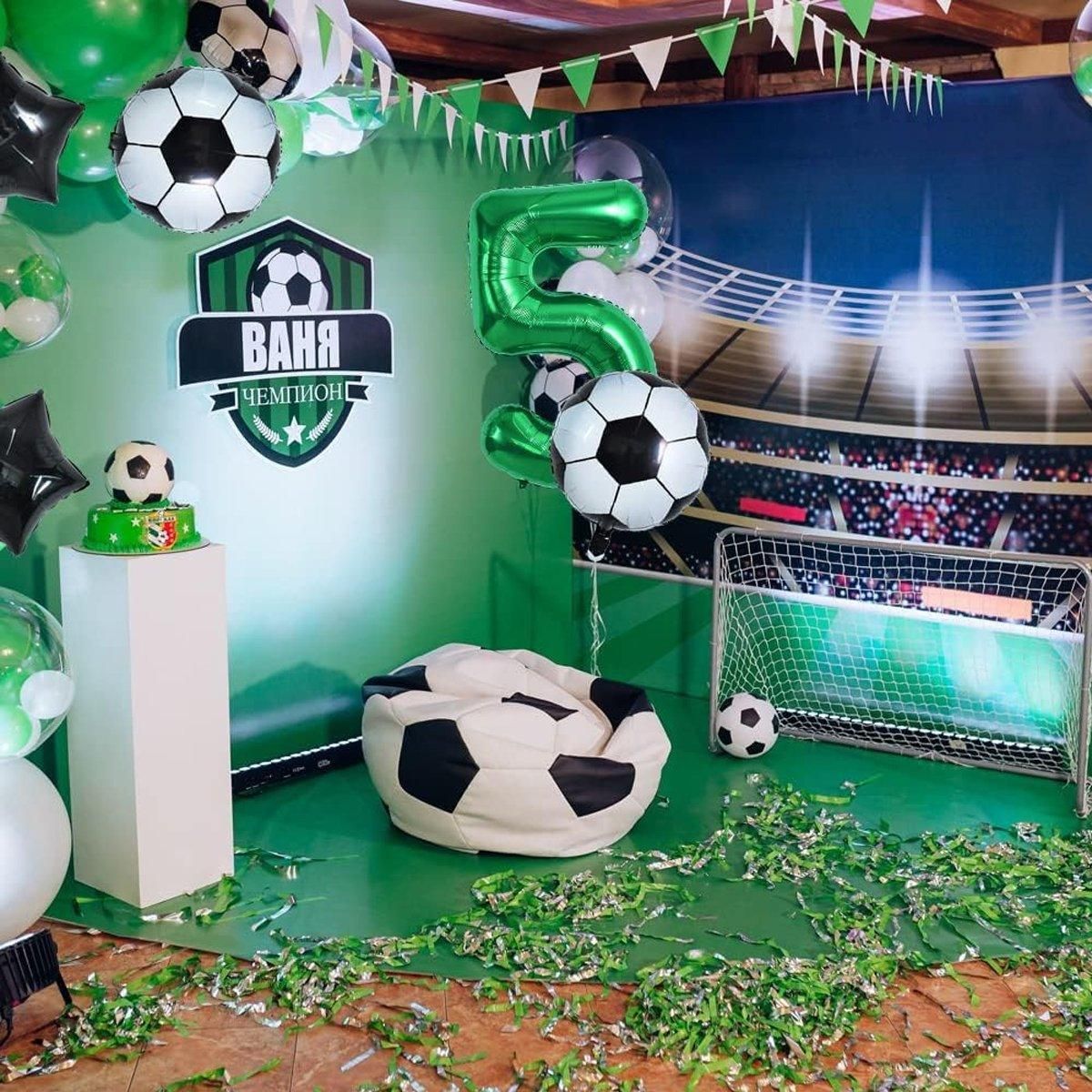 32 Inch Green Soccer Balloons 5 Pieces Set World Cup Birthday Party Decoration - 6
