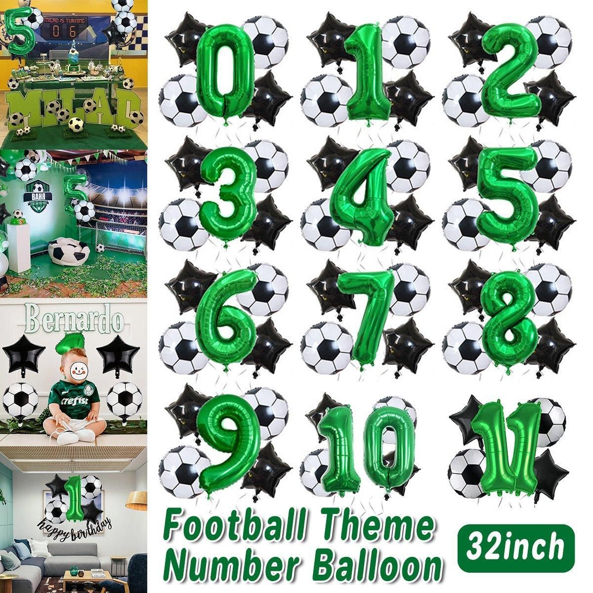 32 Inch Green Soccer Balloons 5 Pieces Set World Cup Birthday Party Decoration - 8