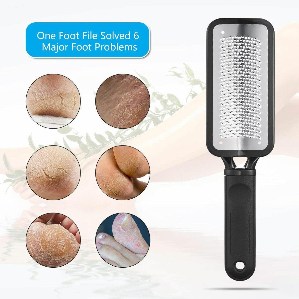 Stainless Steel Foot File Scraper Grater Pedicure Rasp Callus Remover Tool - Rose Red