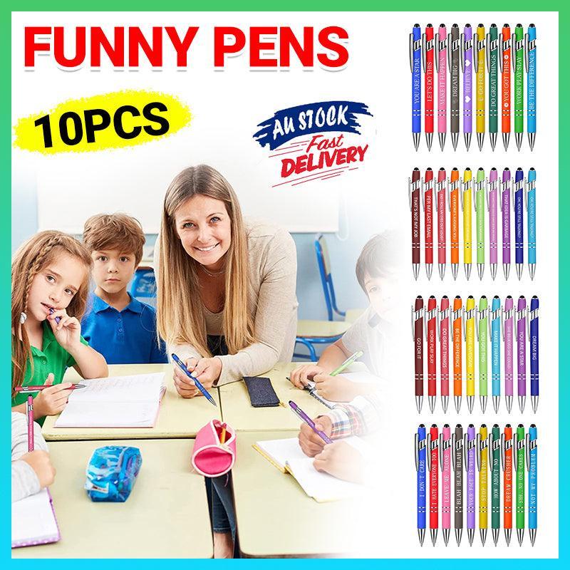 Funny Pens Swear Word Pen Set Black Ink Writing Pen Funny Office Diary Gift - Set A