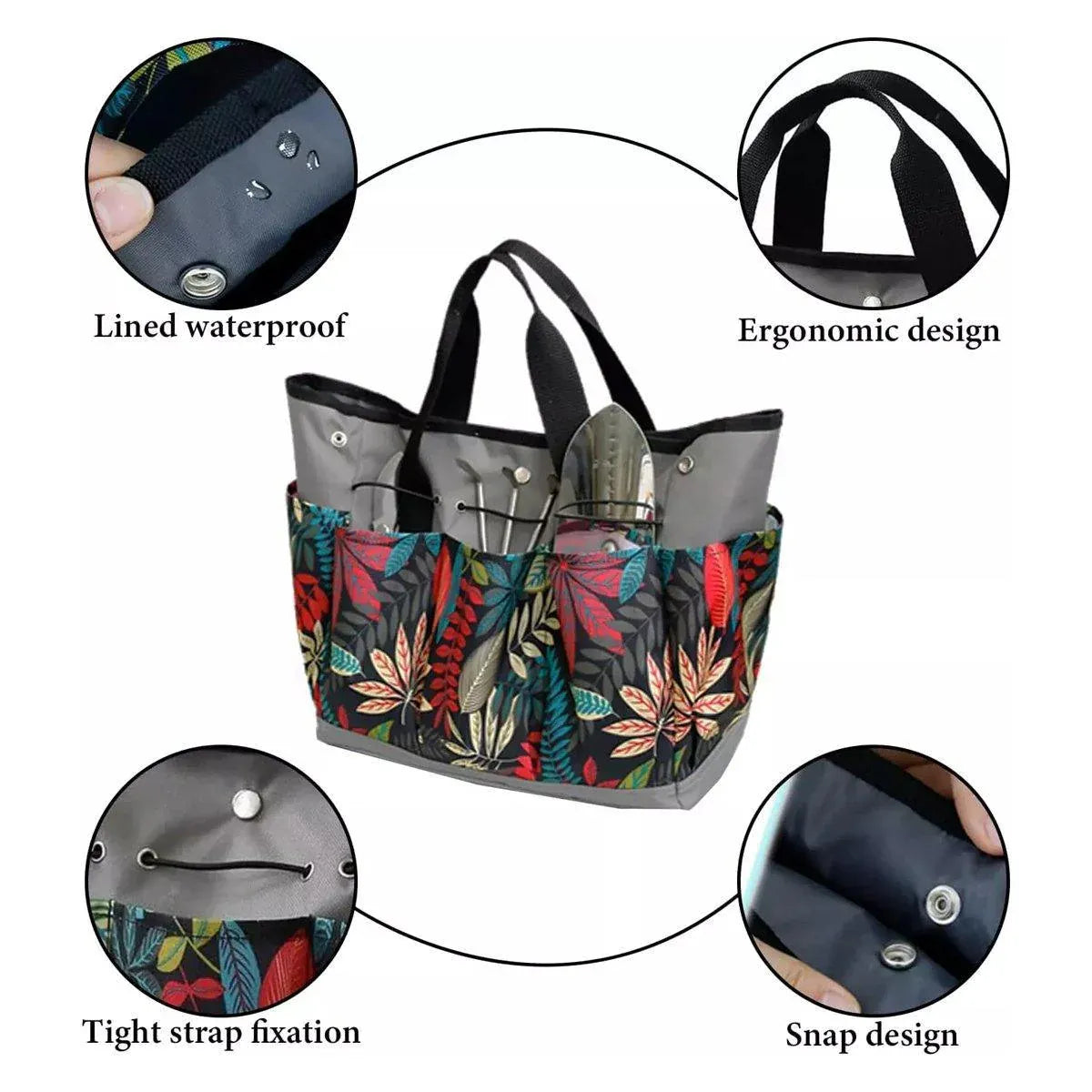 Portable Garden Kit Multifunctional Gardening Storage Bag with Pockets Outdoor