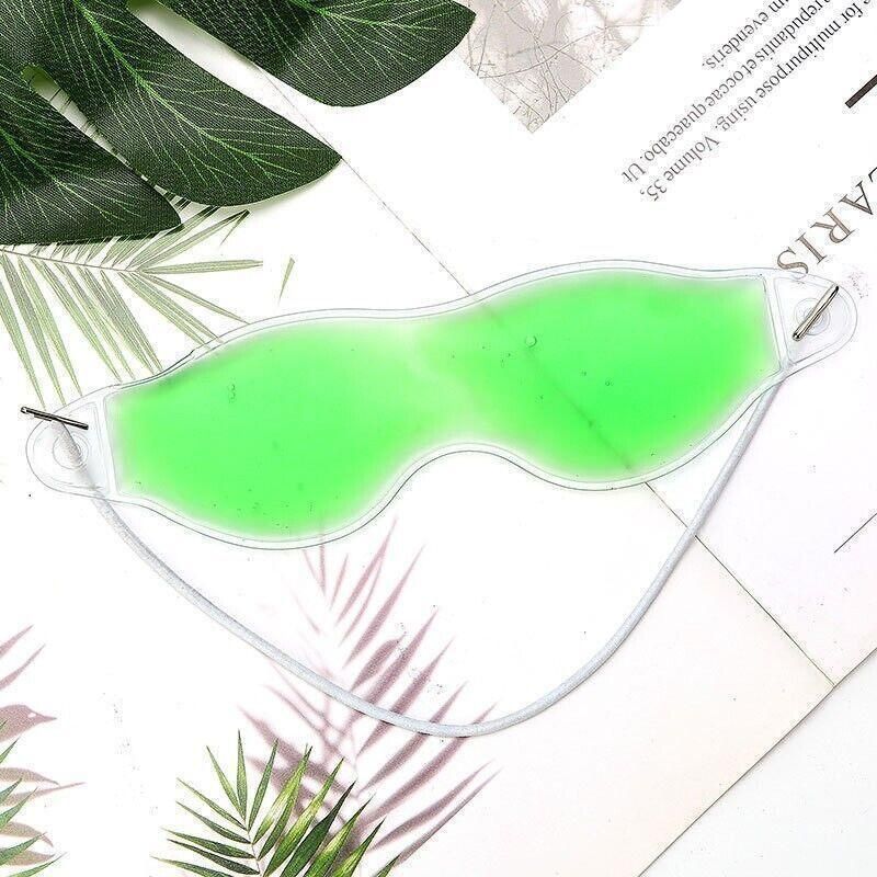Green Relaxing Gel Eye Mask Cold Pack Warm Hot Heat Ice Cool Pad Puffiness Headache - 2PCS