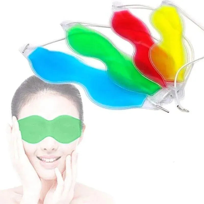 Green Relaxing Gel Eye Mask Cold Pack Warm Hot Heat Ice Cool Pad Puffiness Headache - 2PCS